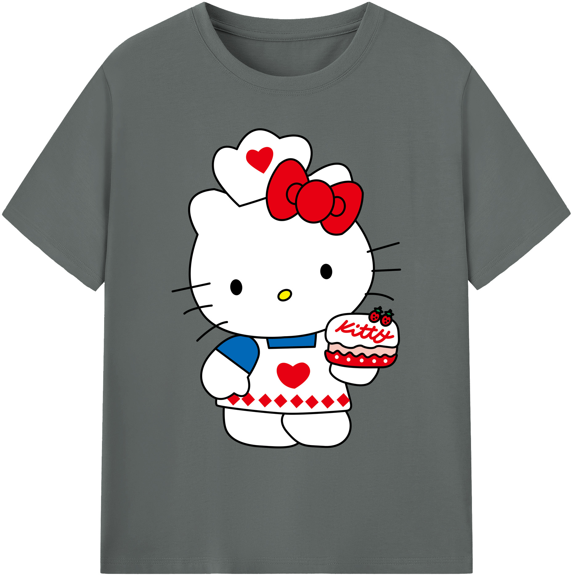 （画像用） Hello Kitty ハローキティ 綿100％ メンズ半袖Tシャツ｜肌触りやわらか＆通気性